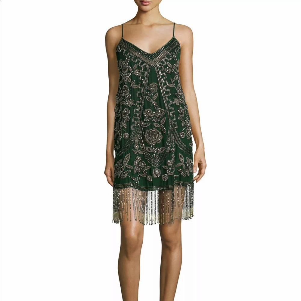 Bead Embroidered Rose Tank Dress